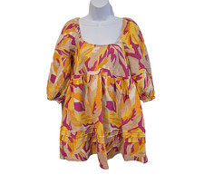 Sanctuary Women's  Scoop Neck Babydoll Mini Dress Gauzy Stand Out Fun Size Small