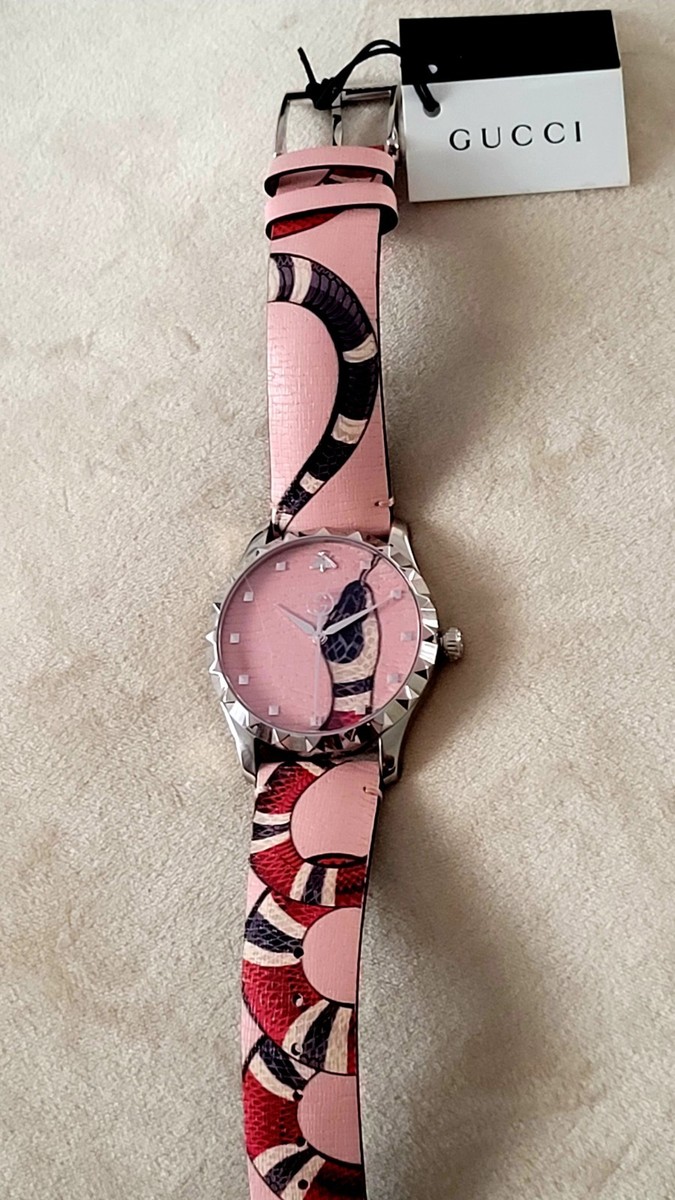 美品 稼動 GUCCI 126.4 スネークGタイムレス Gucci G-Timeless 126.4 YA1264075 Kingsnake Quartz Stainless Unisex