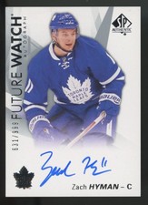 2016-17 Upper Deck SP Authentic Zach Hyman RC Future Watch Auto /999 #196
