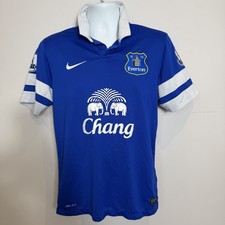 EVERTON FC FOOTBALL SHIRT 2013 2014 S Nike Home Chang Beer Blue Mirallas 11 Top