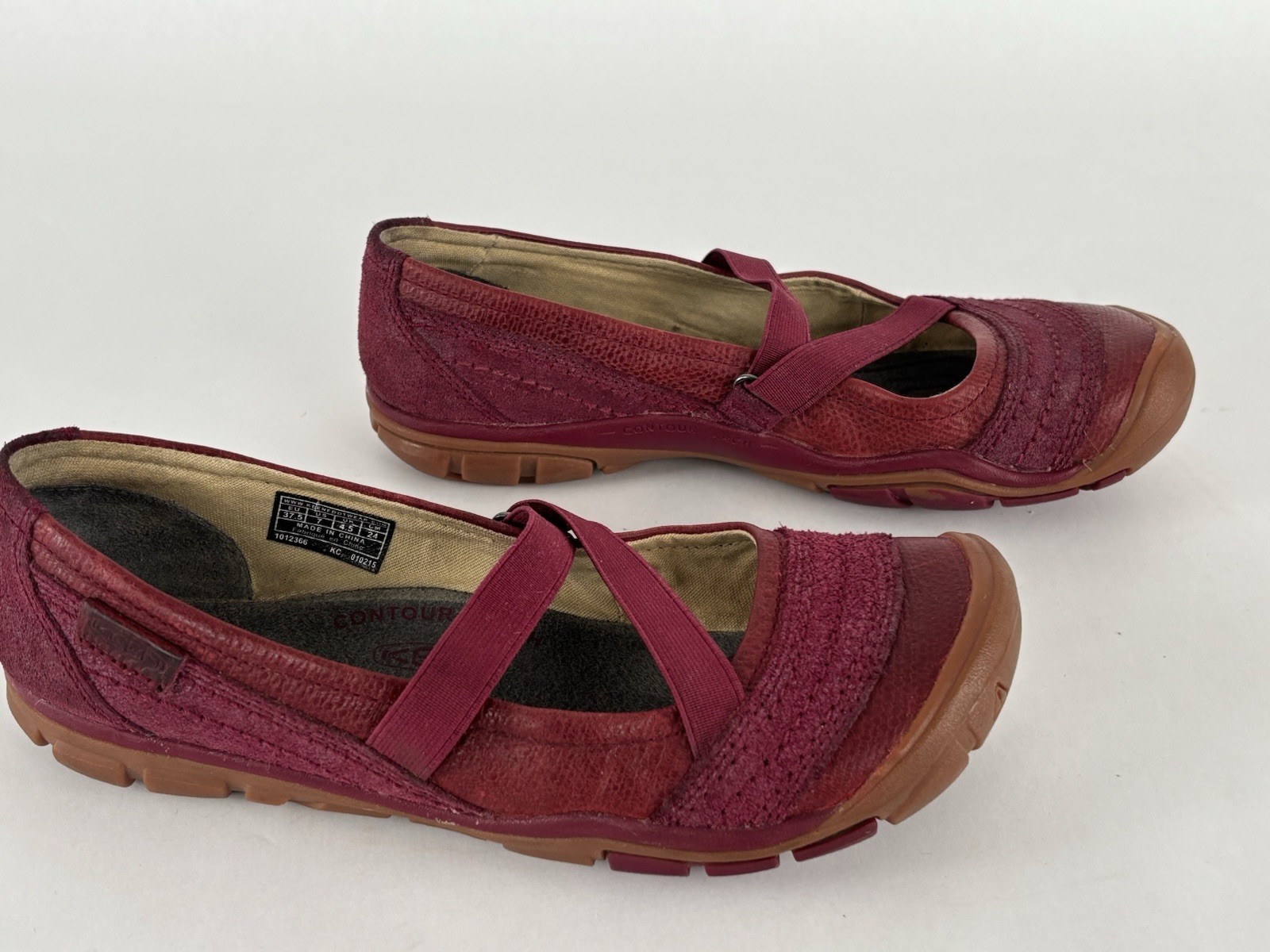 Scarpe Keen Rivington CNX rosse in pelle piatta Mary Jane da donna taglia 7