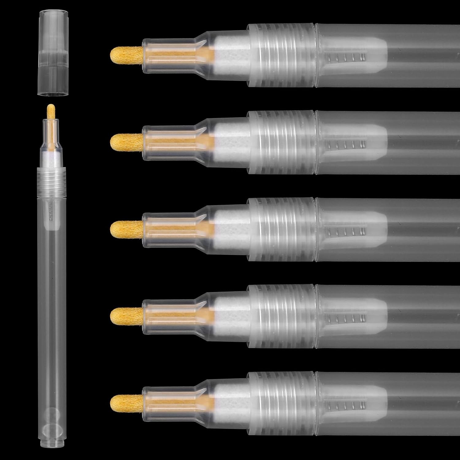 Acrylic Paint Markers,6 Pcs Empty Markers, Fillable Paint To