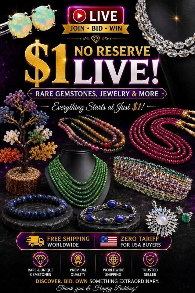 💎 $1 No Reserve MADNESS ! Rare Gemstones, Jewelry & Opals