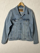 Signature By Levi Strauss Jacket Men s Medium Blue Denim Button Front Pockets