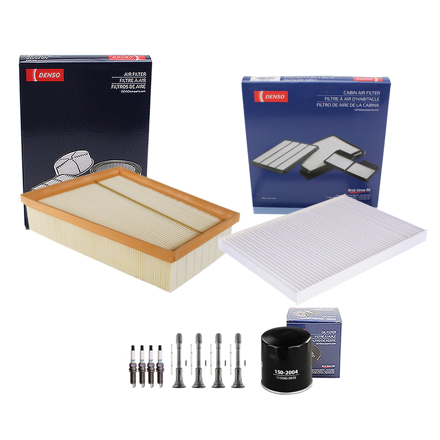 Denso Tune Up Kit 4 Spark Plugs  Boots Kit for Nissan Sentra Base SR 2L L4 Gas