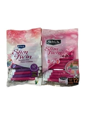 2 Schick Slim Twin Disposable Razors 12 Pk Sensitive
