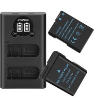 2-Pack Of Batteries With Dual USB Charger Set Compatible for Cameras Nikon   