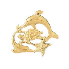 Dolphin Charm Pendant 14k Gold 4.4 Grams 