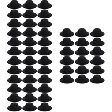 Set of 3 Hats for Dolls Mini Top with String Crafts Black Formal