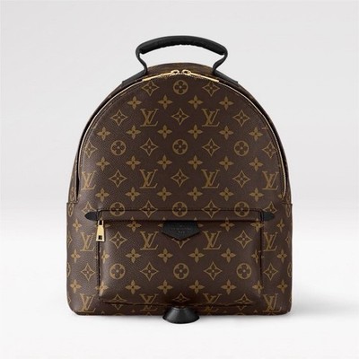 Louis Vuitton Palm Springs MM Monogram Backpack Brown Gold Hardware