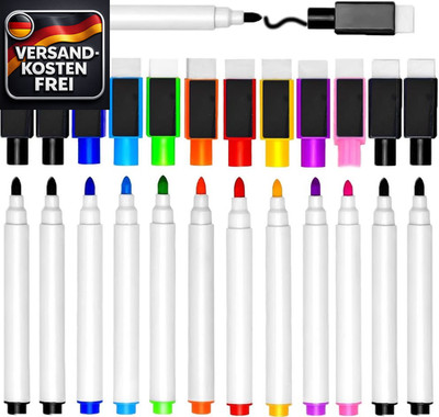 Whiteboard Marker Set 12 Stück magnetisch für Büro und Zuhause vielseitig & radi