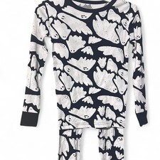 Cat and Jack Black and white ghost long sleeve pajama set new Size 8