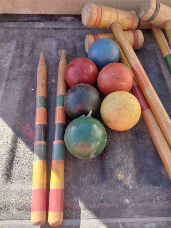 Vintage South Bend Croquet Set - Original Box - 6 Player Set - Nice Croquet Set 