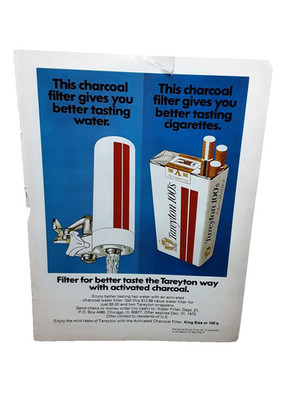 Vintage 1972 Tareyton Cigarette Ad   Activated Charcoal Filter Offer