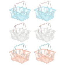6PCS Mini Shopping Baskets with Handles Small Tiny Baskets, Blue White Pink