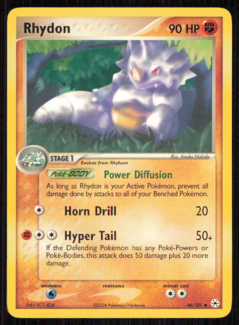 Rhydon 46/101 Uncommon Hidden Legends Pokemon Lightly Played