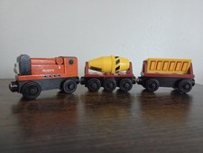 Vintage Thomas Friends Rusty with Construction Cars Wooden Railway Set of 3