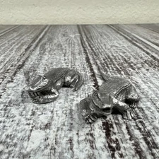 Vtg. 1991 Hudson Pewter Noah's Ark Alligator Pair Sculpture 5809 & 5810 USA