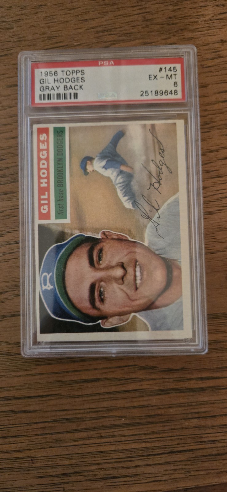 1956 Topps Gil Hodges #145 Gray Back PSA 6