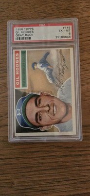 1956 Topps Gil Hodges #145 Gray Back PSA 6 | eBay