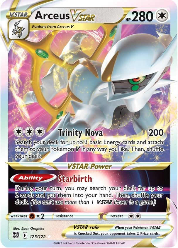 Arceus VSTAR - 123/172 - Pokemon Brilliant Stars Sword Shield METAL Card NM