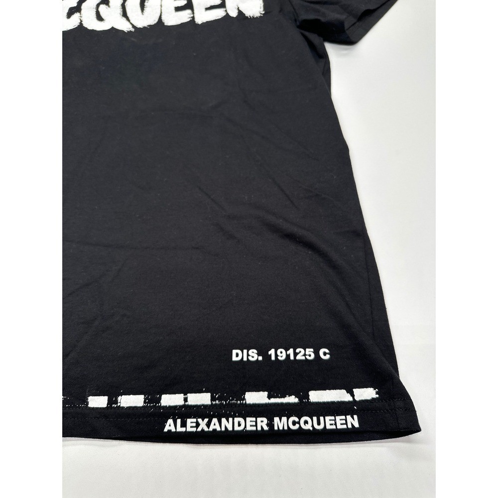 Alexander McQueen T-Shirt Mens Medium Black Graphic Logo Italy
