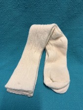 VTG Socks Hosiery 1990's Cable Knit 7-9 19" Stockings School Girl White Womens