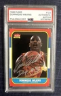 Dominique Wilkins Signed 1986 Fleer #121 Rookie Card Top 75 Inscrip PSA Auto 8