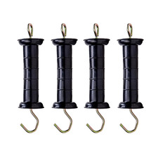Electric Fence Gate Handle Set - 4 Pcs, Stainless Steel Plastic, Black