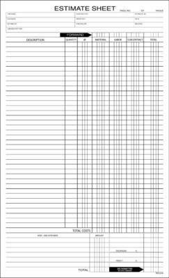 Estimate Sheets / 8.5 x 14 / TMG136