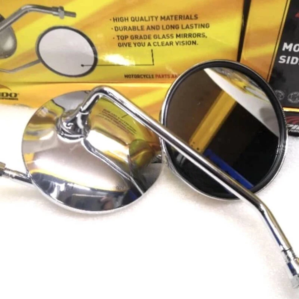 ESPEJO 1 PAR ROSCA CORTA FORMA REDONDA Ajuste HONDA CUB C50 C65 C70 C90 CM90 Foto 3 de 4