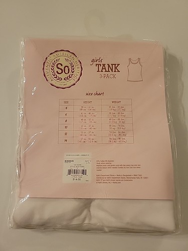 So Brand 3er Pack Mädchen Tanktops weiß - Größe 12 - NEU mit Etikett/Originalpackung - Bild 4 von 4