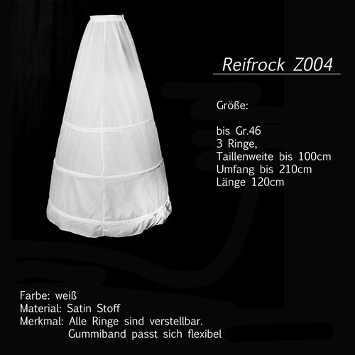 Enaguas Reifrock Unterrock talla 32-58 2 od. 3 anillos blancos para vestidos de novia NUEVOS de - Imagen 11 de 12