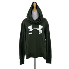 Under Armour Hoodie Womens L Large Basil Green Rival Fleece Big Logo Sweatshirt