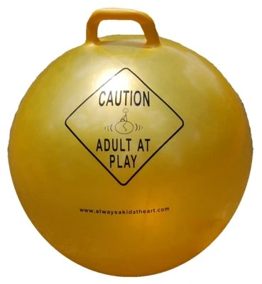 New Caution Adult At Play Exercise and Stability Ball with Handle and Pump, 29"