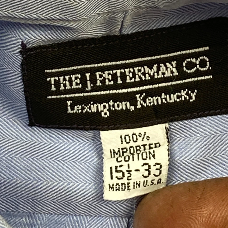 J.Peterman Oxford Button Shirt 15.5 - 33 Blue Preppy Casual Outdoors Dress Mens - Image 4 of 4
