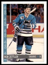 1992-93 O-Pee-Chee Rob Zettler . San Jose Sharks #366