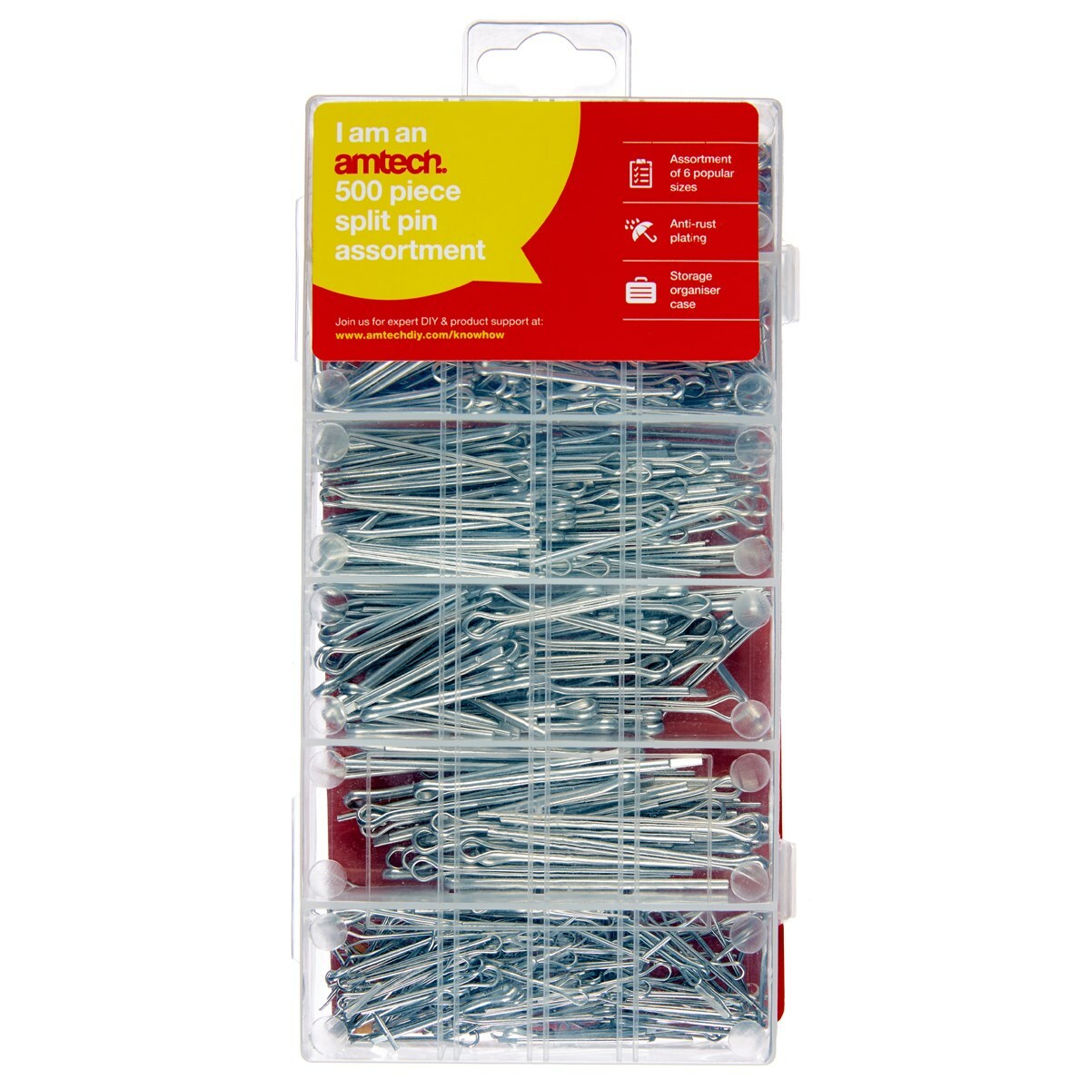 Amtech s6260  Splin Pin Set 500pc Cotter Hair Pins Assortment Workshop Fixings