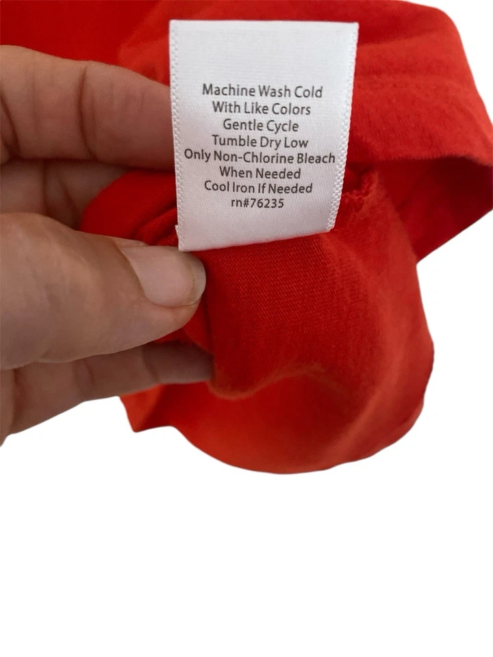 Camiseta Coral Bay Naranja Quemado Cuello Cruzado 100% Algodón Pequeña L Foto 4 de 4