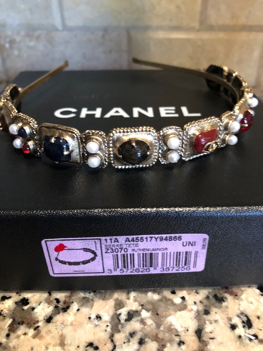 CHANEL VINTAGE 11A PARIS- BYZANCE MUSEUM GRIPOIX GOLD CC TIARA