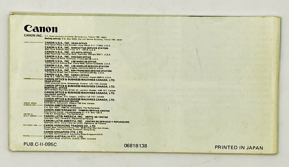 Notice Objectif Canon FD – Manuel D'utilisation 1981, Vintage, Guide Papier