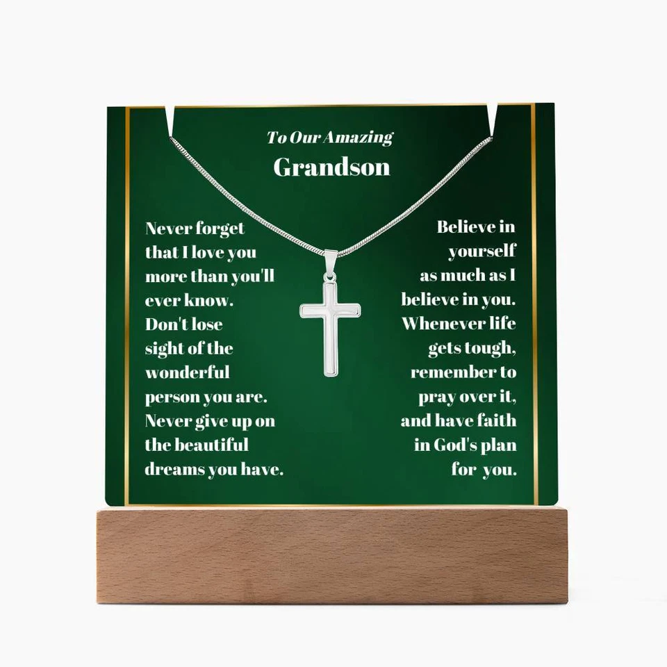 Placa de acrílico neto com colar cruzado - Imagem 3 de 4