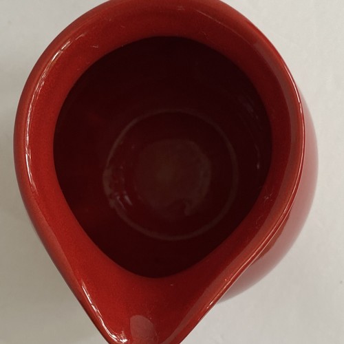 Waeshersbach Pitcher Red Creamer Syrup Stoneware Germany Shiny 4” EUC Ceramic - Picture 12 of 16