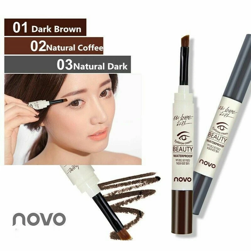 NOVO Eyebrow Cream With Brush 5068 #01 Dark Brown 3 g WaterProof - Image 3 of 4