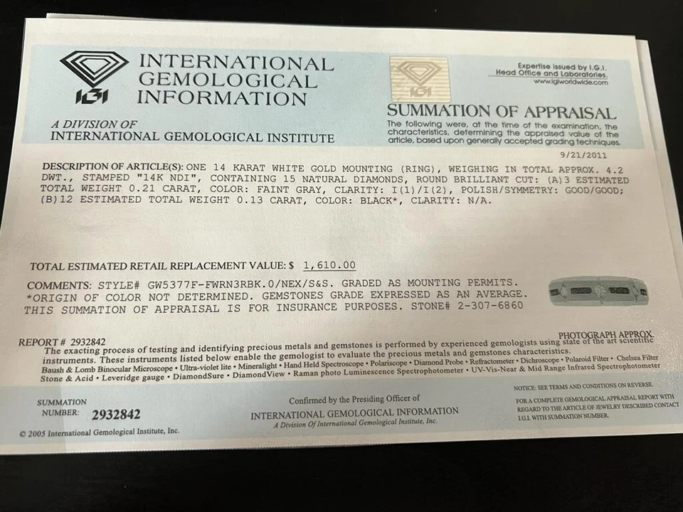 Men Wedding Band Engagement Ring White Gold with Diamonds - Image 4 of 4