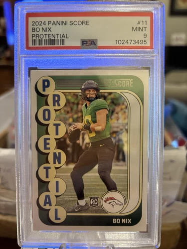 2024 Score Bo Nix Rookie Protential PSA 9 Mint Denver Broncos RC #3495