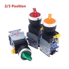 Illuminated Latching Rotary Control Switch Selector LED 22mm 220V 2/3 Position