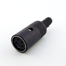 1pcs 4 PIN DIN Female Jack Cable Connector 4 Pin With Plastic Handle