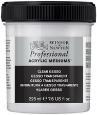 Winsor & Newton Clear Gesso Primer Professional Acrylic Medium 225ml 450ml Art