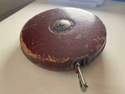 John Rabone & Sons 100 Fuß Vintage Leder Maßband Nr. 401 Rabone's Metallic